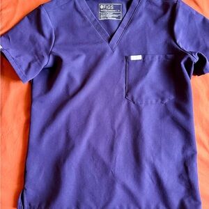 Figs Kids Deep Purple V-Neck Tee and straight leg M/T pants